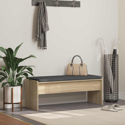 Hall Bench with Cushion Sonoma Oak 103 x 38 x 40 cm