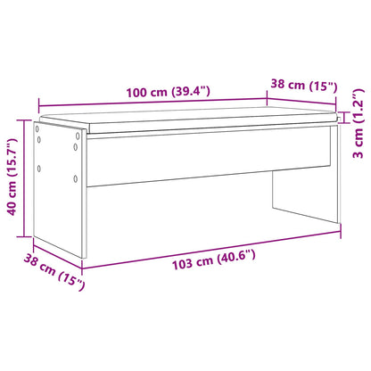 Hall Bench with Cushion Sonoma Oak 103 x 38 x 40 cm