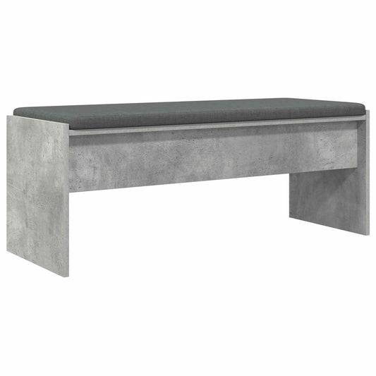 Hall Bench with Cushion Concrete Grey 103 x 38 x 40 cm