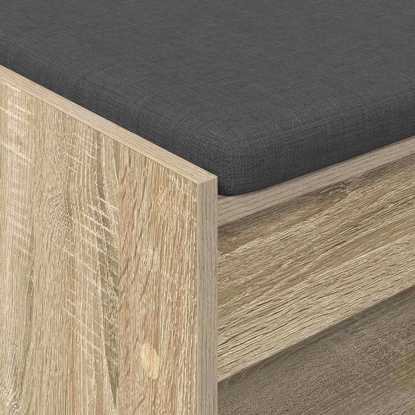 Hall Bench with Cushion with Shelf Sonoma Oak 63 x 38 x 45 cm