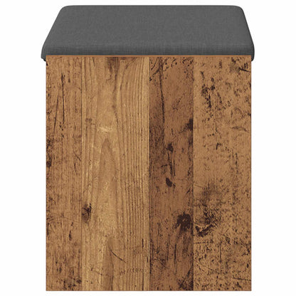 Hall Bench Old Wood 63 x 38 x 45 cm Engineered Wood and Fabric
