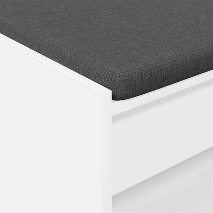 Hall Bench White 83 x 38 x 45 cm Engineered Wood and Fabric