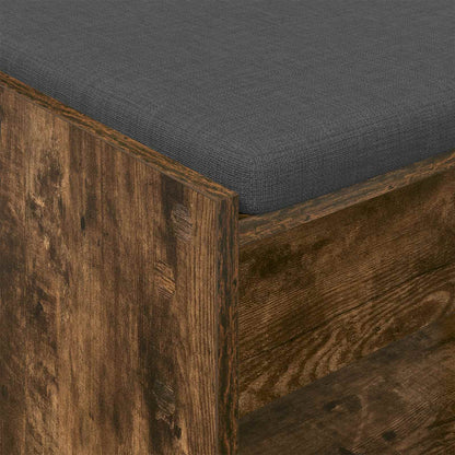 Hall Bench with Cushion with Shelf Smoked Oak 83 x 38 x 45 cm