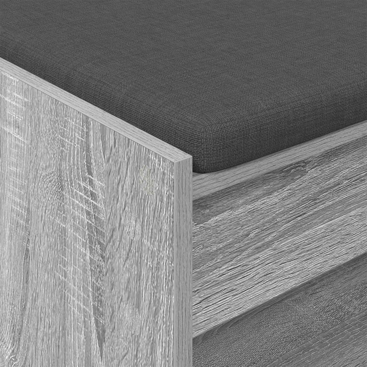 Hall Bench with Cushion with Shelf Grey Sonoma 83 x 38 x 45 cm