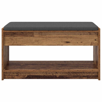 Hall Bench Old Wood 83 x 38 x 45 cm Engineered Wood and Fabric