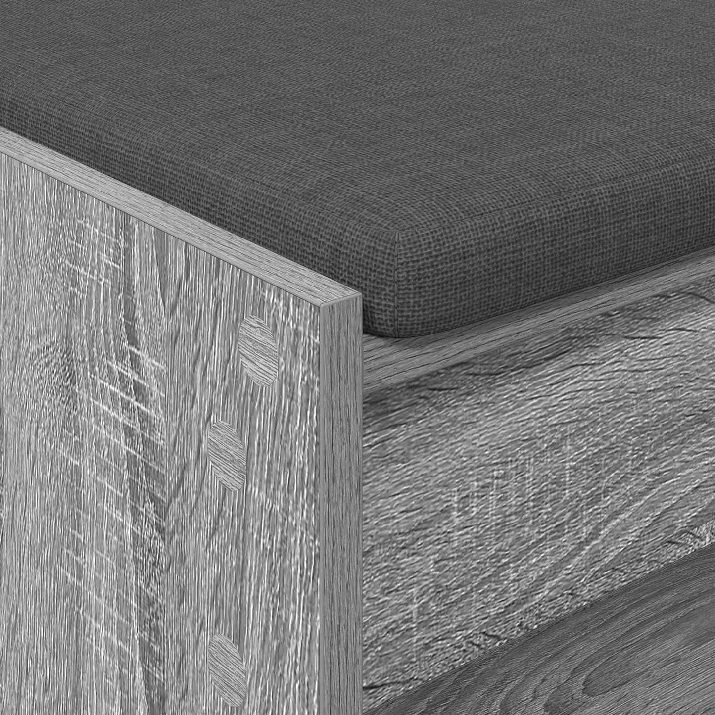 Hall Bench with Cushion with Shelf Grey Sonoma 103 x 38 x 45 cm