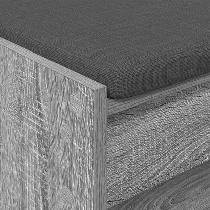 Hall Bench with Cushion with Shelf Grey Sonoma 103 x 38 x 45 cm