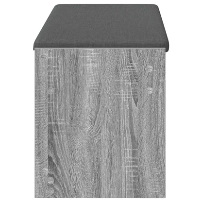 Hall Bench with Cushion with Shelf Grey Sonoma 103 x 38 x 45 cm