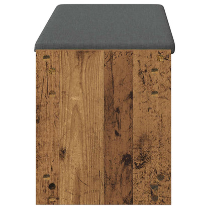 Hall Bench Old Wood 103 x 38 x 45 cm Engineered Wood and Fabric