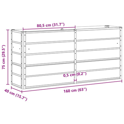 Planter Ivory 160 x 40 x 75 cm Steel