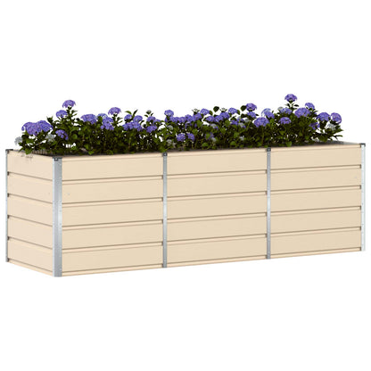Planter Ivory 240 x 80 x 75 cm Steel