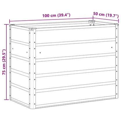 Planter Ivory 100 x 50 x 75 cm Galvanised Steel