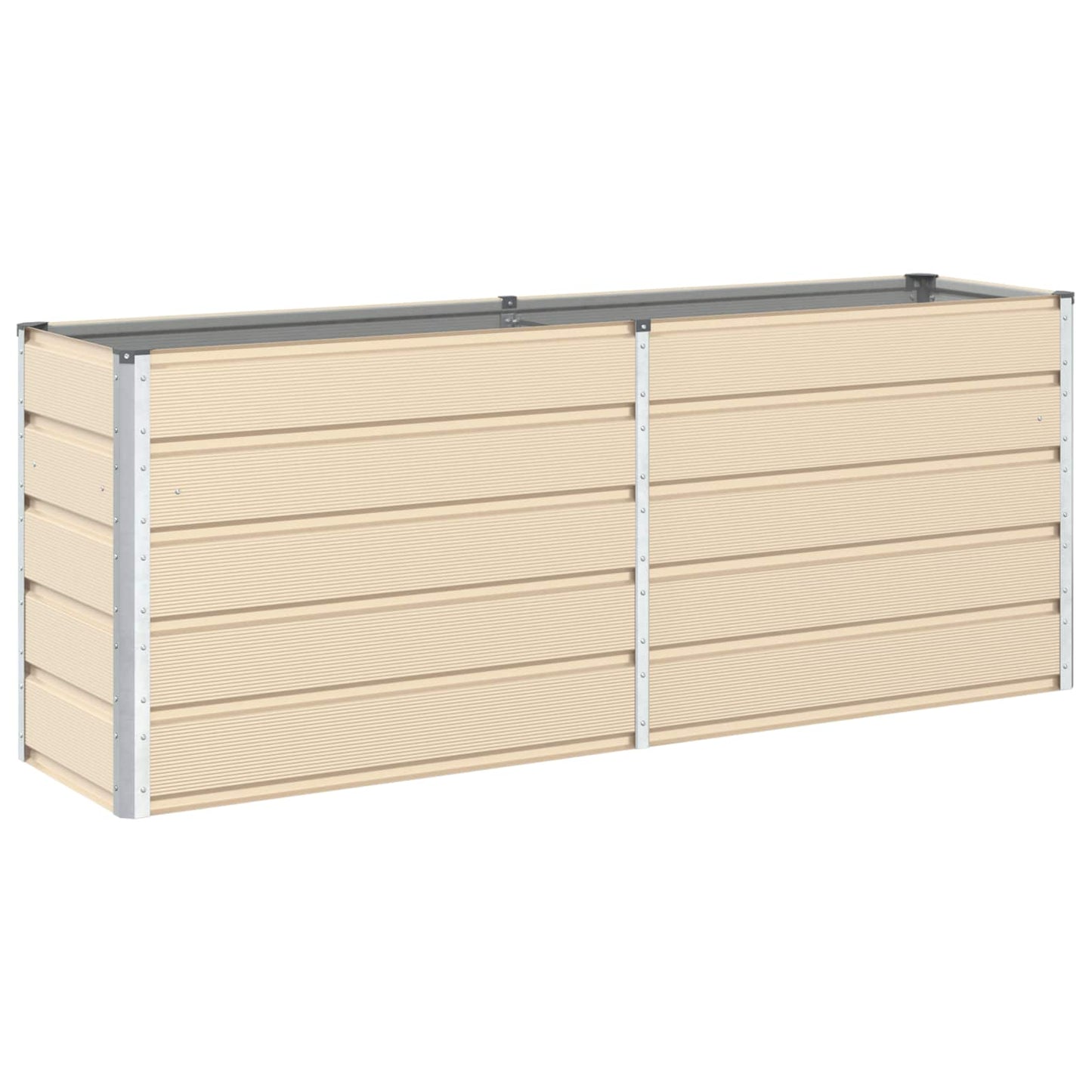Planter Ivory 195 x 50 x 75 cm Galvanised Steel