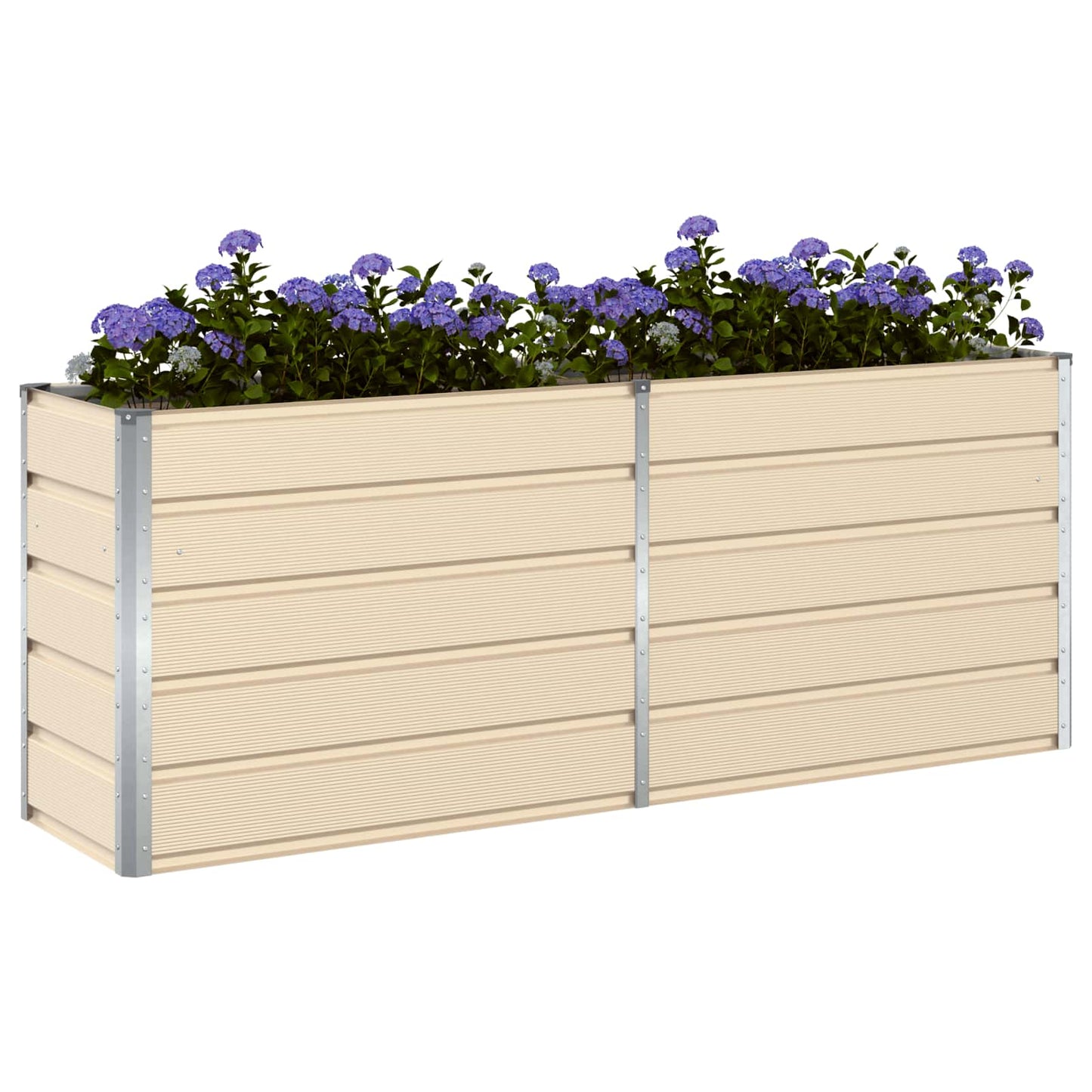 Planter Ivory 195 x 50 x 75 cm Galvanised Steel