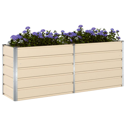 Planter Ivory 195 x 50 x 75 cm Galvanised Steel