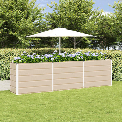 Planter Ivory 290 x 90 x 75 cm Galvanised Steel