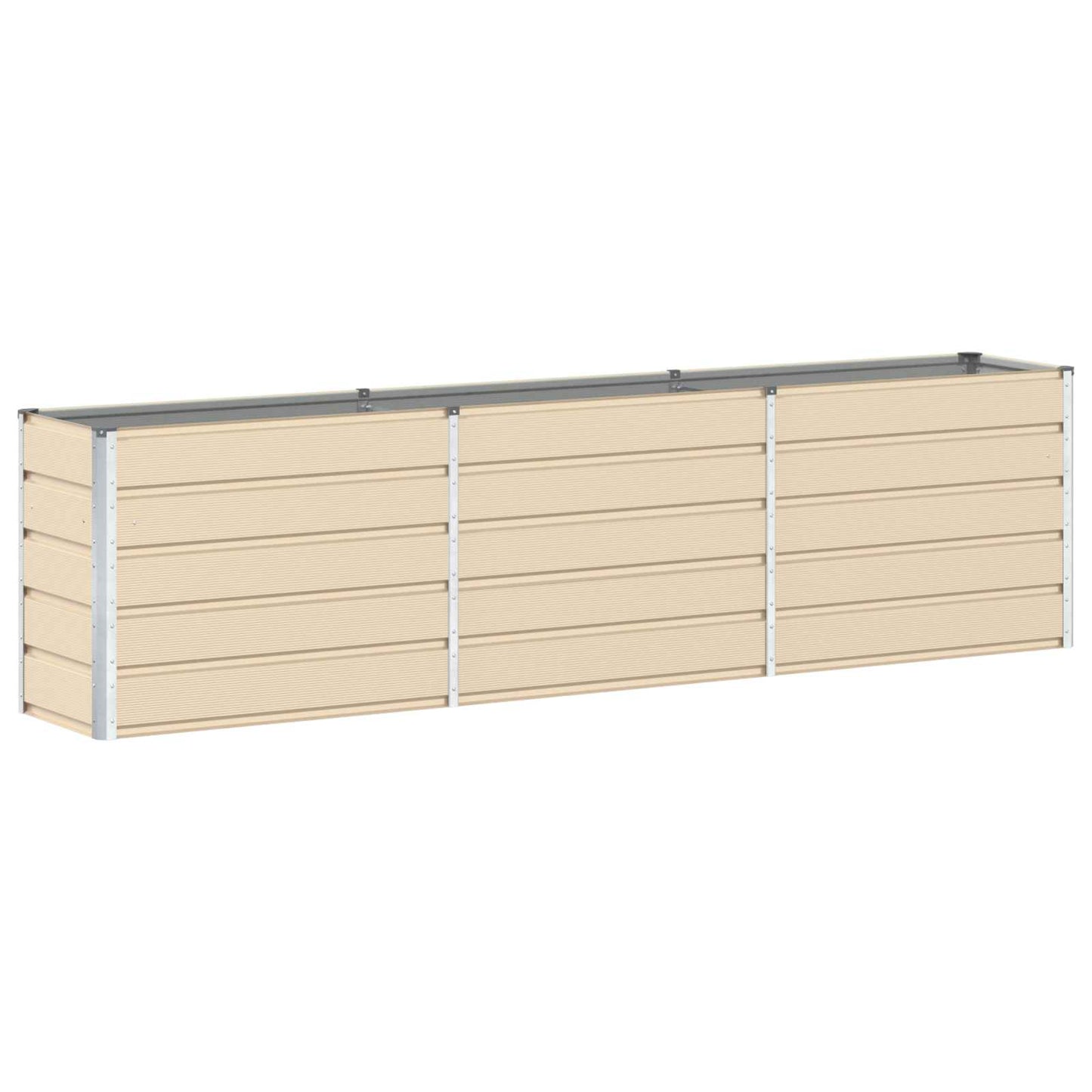 Planter Ivory 290 x 90 x 75 cm Galvanised Steel