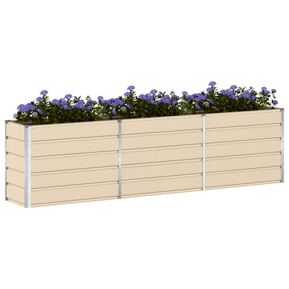 Planter Ivory 290 x 90 x 75 cm Galvanised Steel