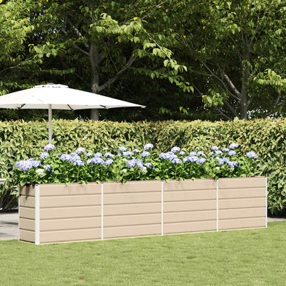 Planter Ivory 385 x 50 x 75 cm Galvanised Steel