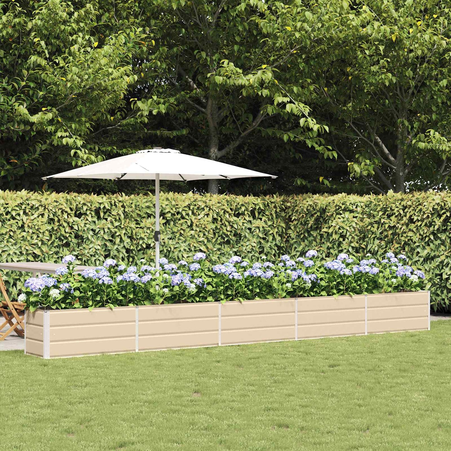 Planter Ivory 480 x 50 x 45 cm Galvanised Steel