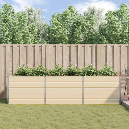 Planter Ivory 290 x 100 x 75 cm Galvanised Steel