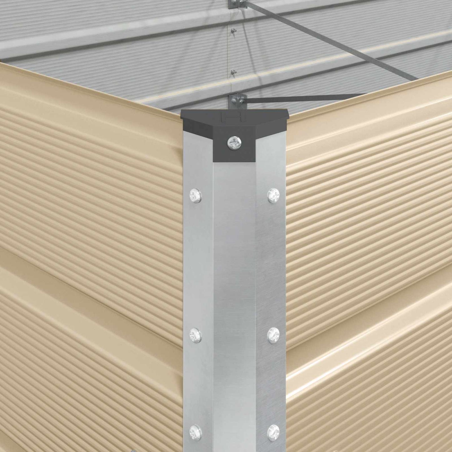 Planter Ivory 385 x 100 x 45 cm Galvanised Steel