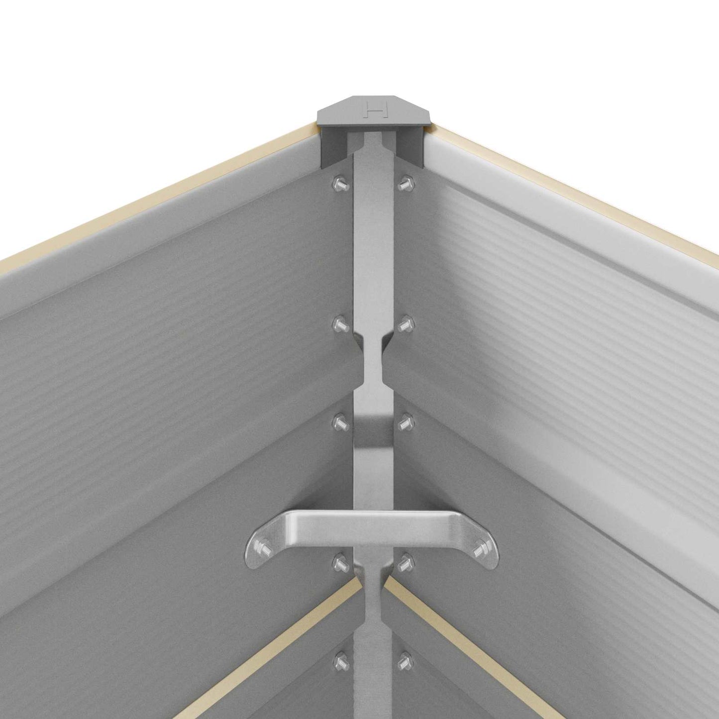Planter Ivory 385 x 100 x 75 cm Galvanised Steel
