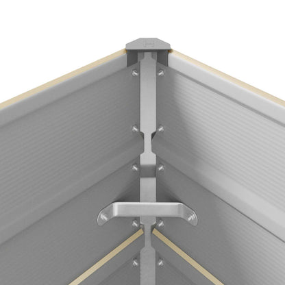 Planter Ivory 385 x 100 x 75 cm Galvanised Steel