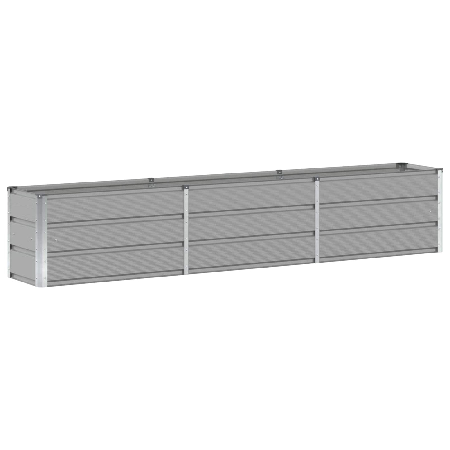 Planter Light Grey 240 x 40 x 45 cm Steel