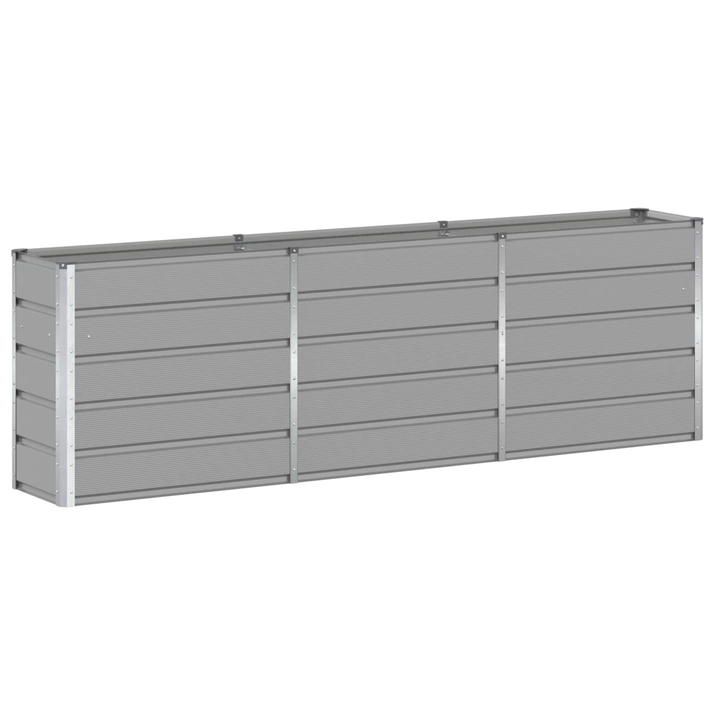Planter Light Grey 240 x 40 x 75 cm Steel