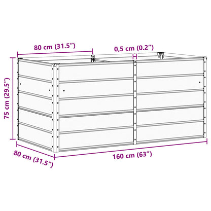 Planter Light Grey 160 x 80 x 75 cm Steel