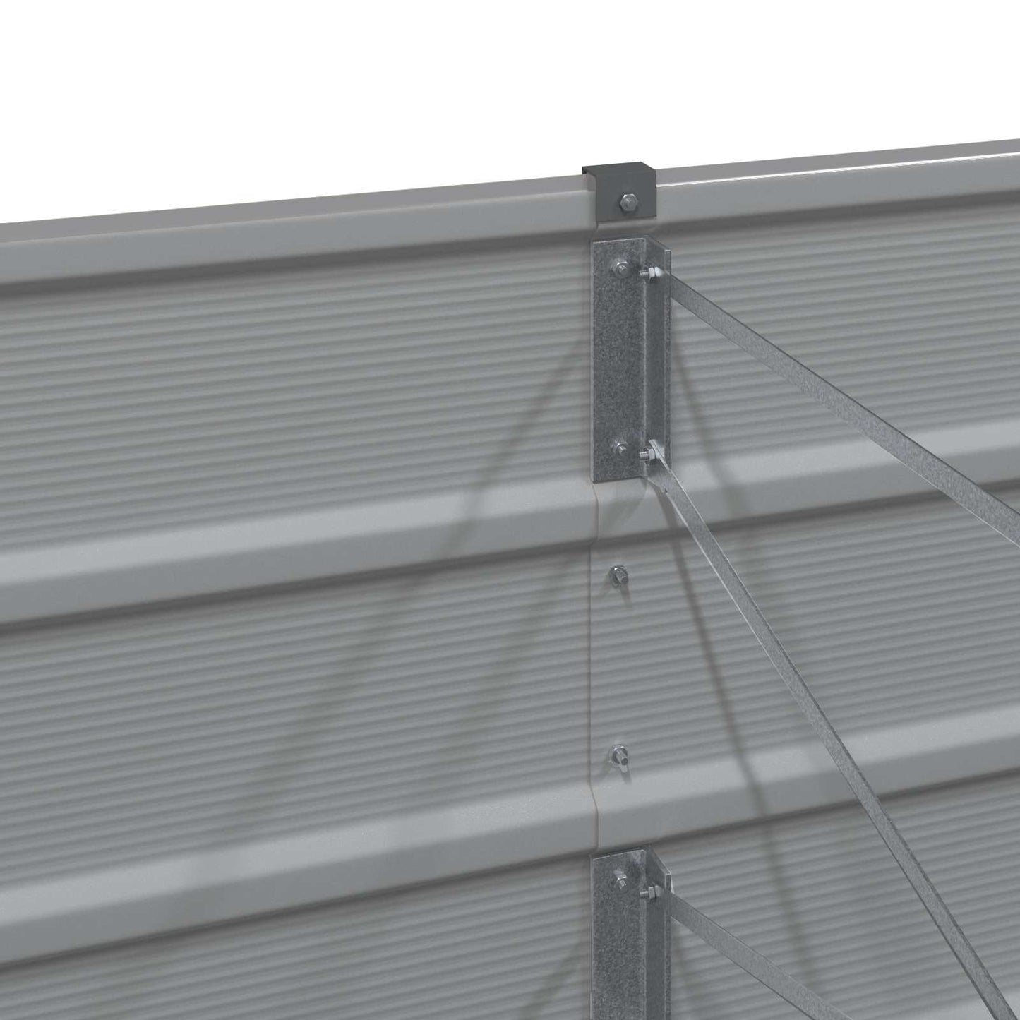 Planter Light Grey 240 x 80 x 45 cm Steel