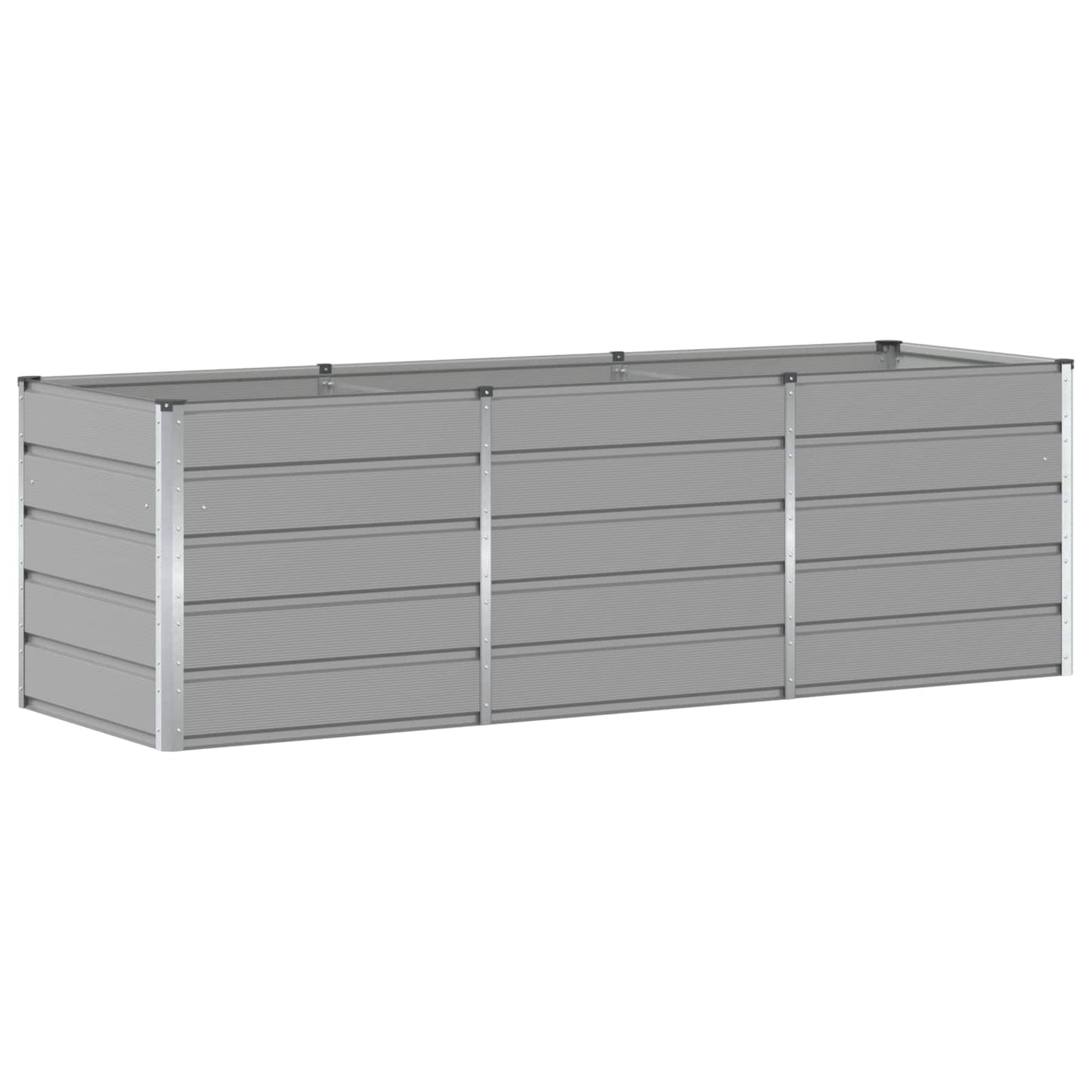 Planter Light Grey 240 x 80 x 75 cm Steel