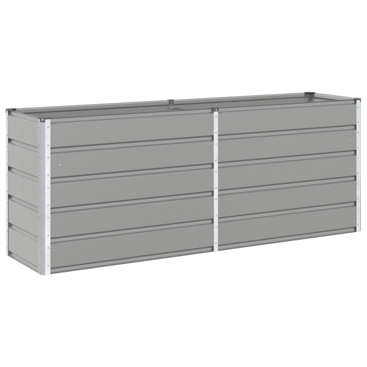 Planter Light Grey 195 x 50 x 75 cm Galvanised Steel