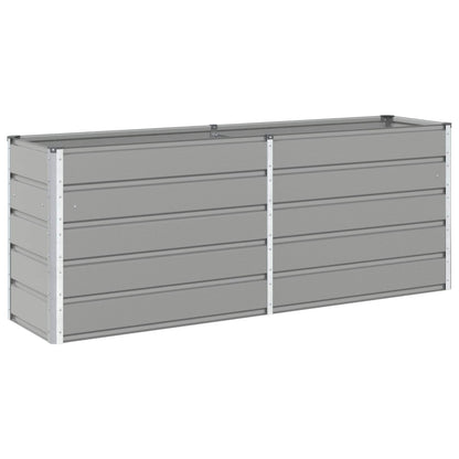 Planter Light Grey 195 x 50 x 75 cm Galvanised Steel