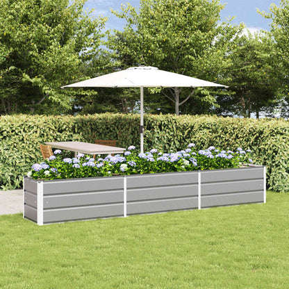 Planter Light Grey 290 x 50 x 45 cm Galvanised Steel