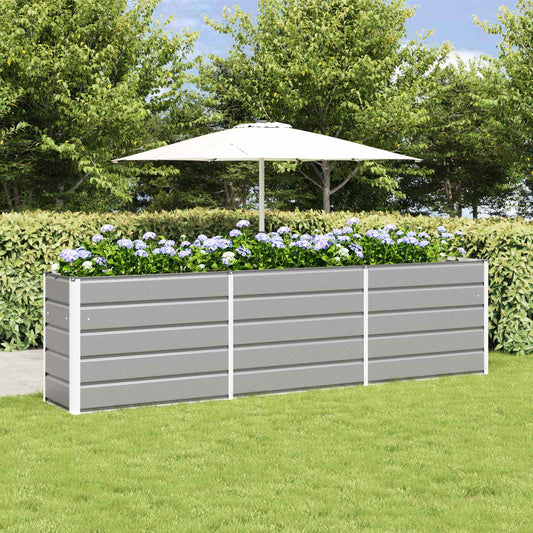 Planter Light Grey 290 x 50 x 75 cm Galvanised Steel