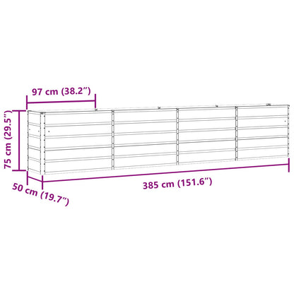 Planter Light Grey 385 x 50 x 75 cm Galvanised Steel