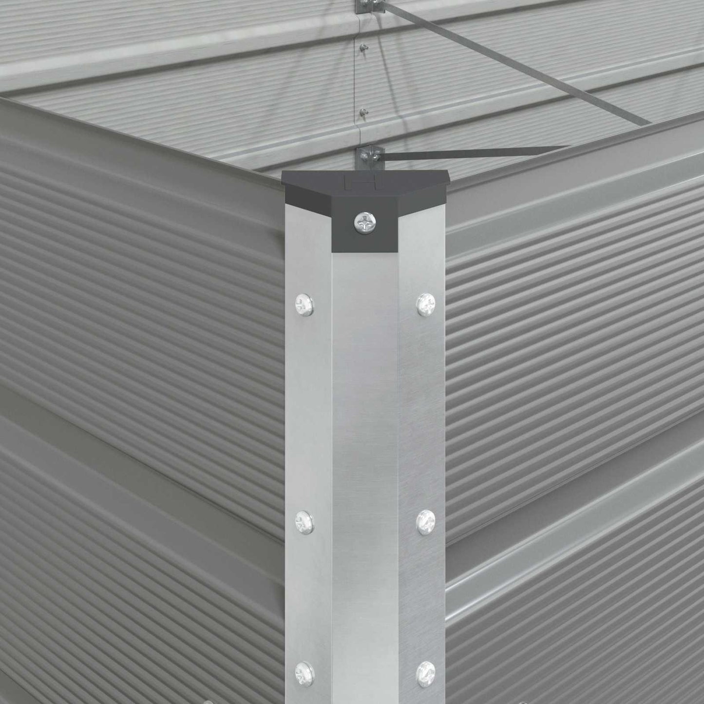Planter Light Grey 290 x 100 x 45 cm Galvanised Steel