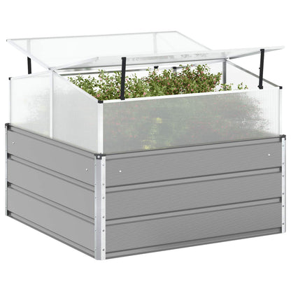 Planter Light Grey 100 x 100 x 77 cm Galvanised Steel