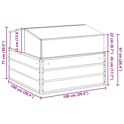 Planter Light Grey 100 x 100 x 77 cm Galvanised Steel