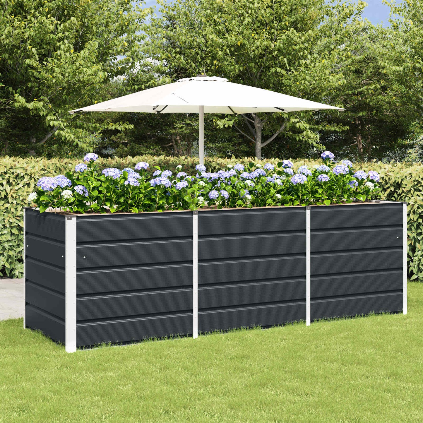 Planter Anthracite 240 x 80 x 75 cm Steel