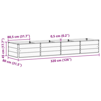 Planter Anthracite 320 x 80 x 45 cm Steel