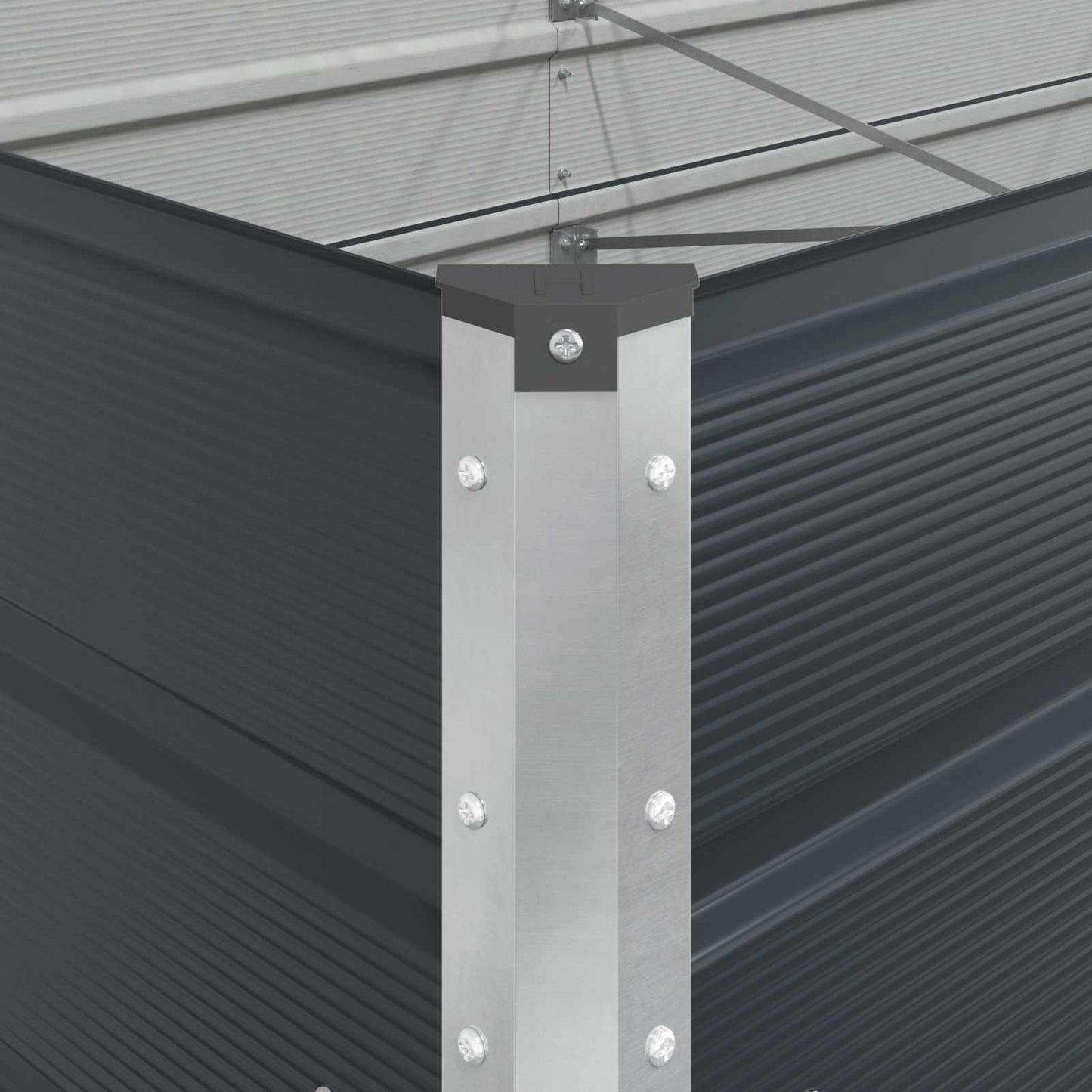 Planter Anthracite 195 x 100 x 75 cm Galvanised Steel