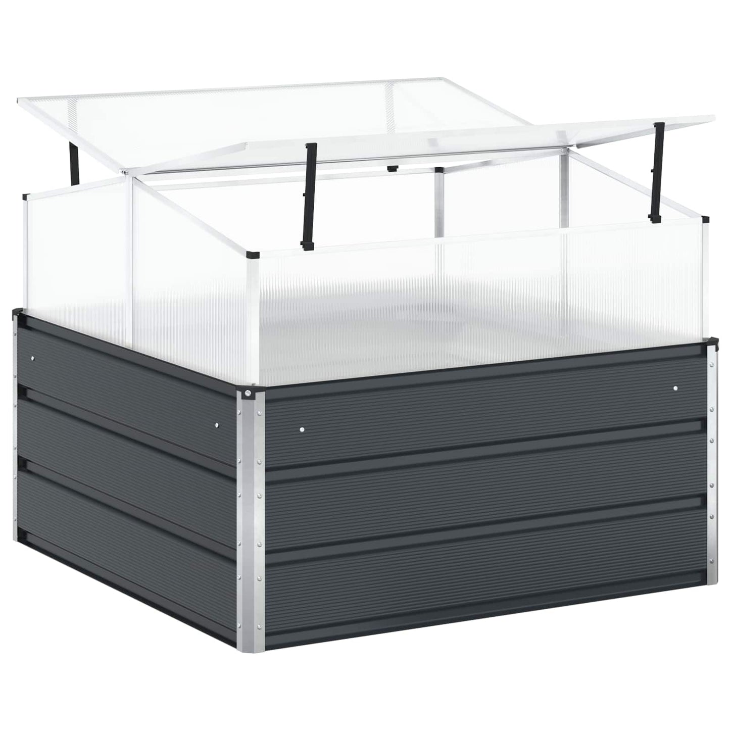 Planter Anthracite 100 x 100 x 77 cm Galvanised Steel