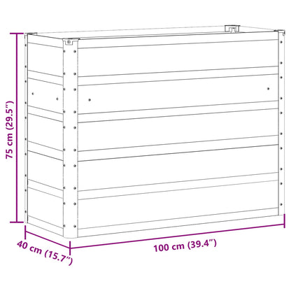 Planter Green 100 x 40 x 75 cm Steel