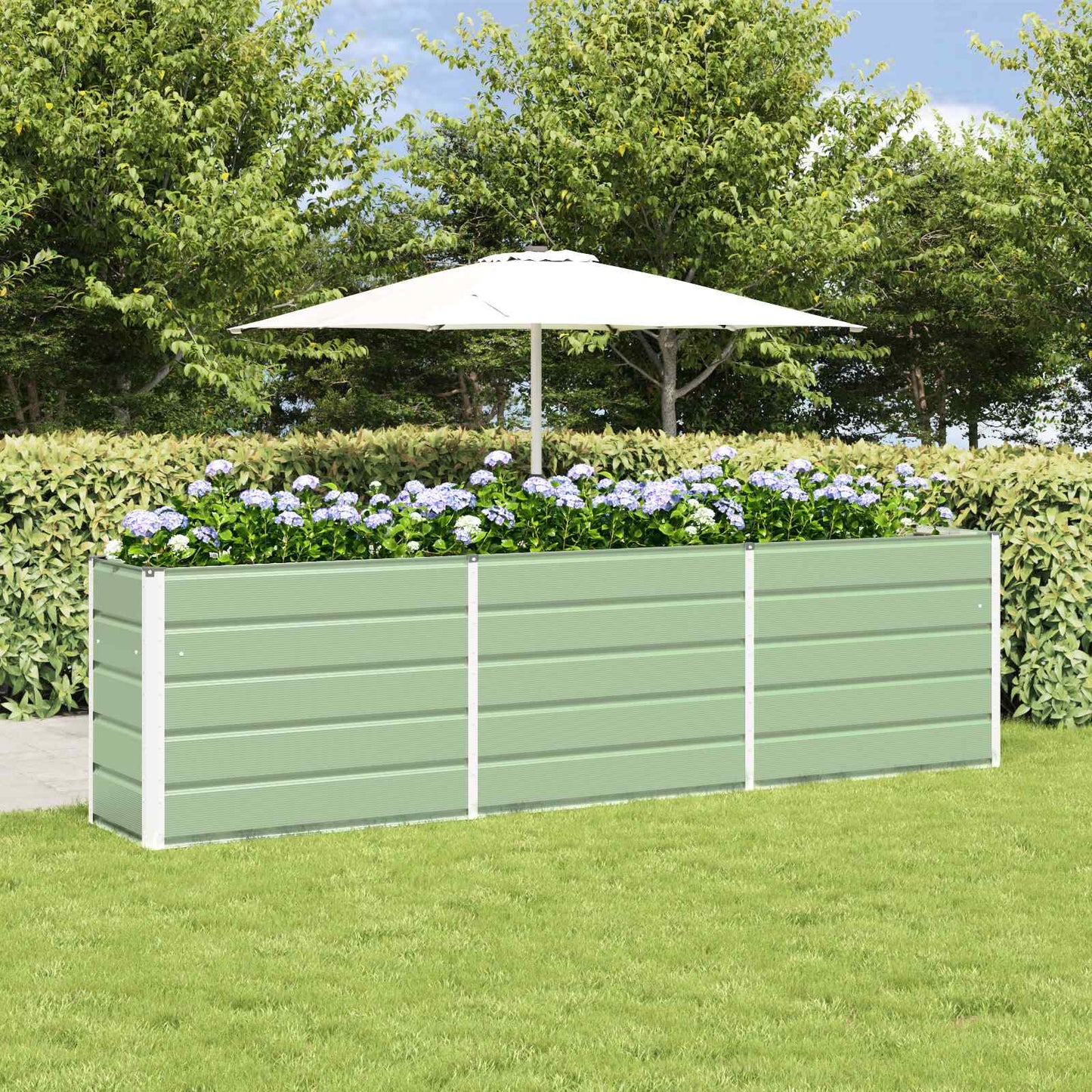 Planter Pastel Green 290 x 90 x 77 cm Galvanised Steel