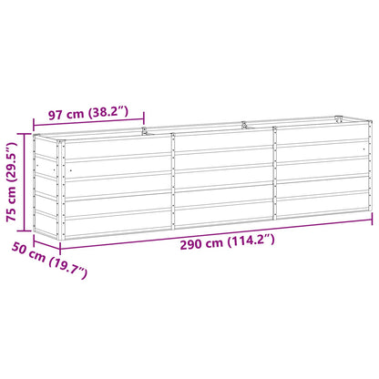 Planter Pastel Green 290 x 90 x 77 cm Galvanised Steel