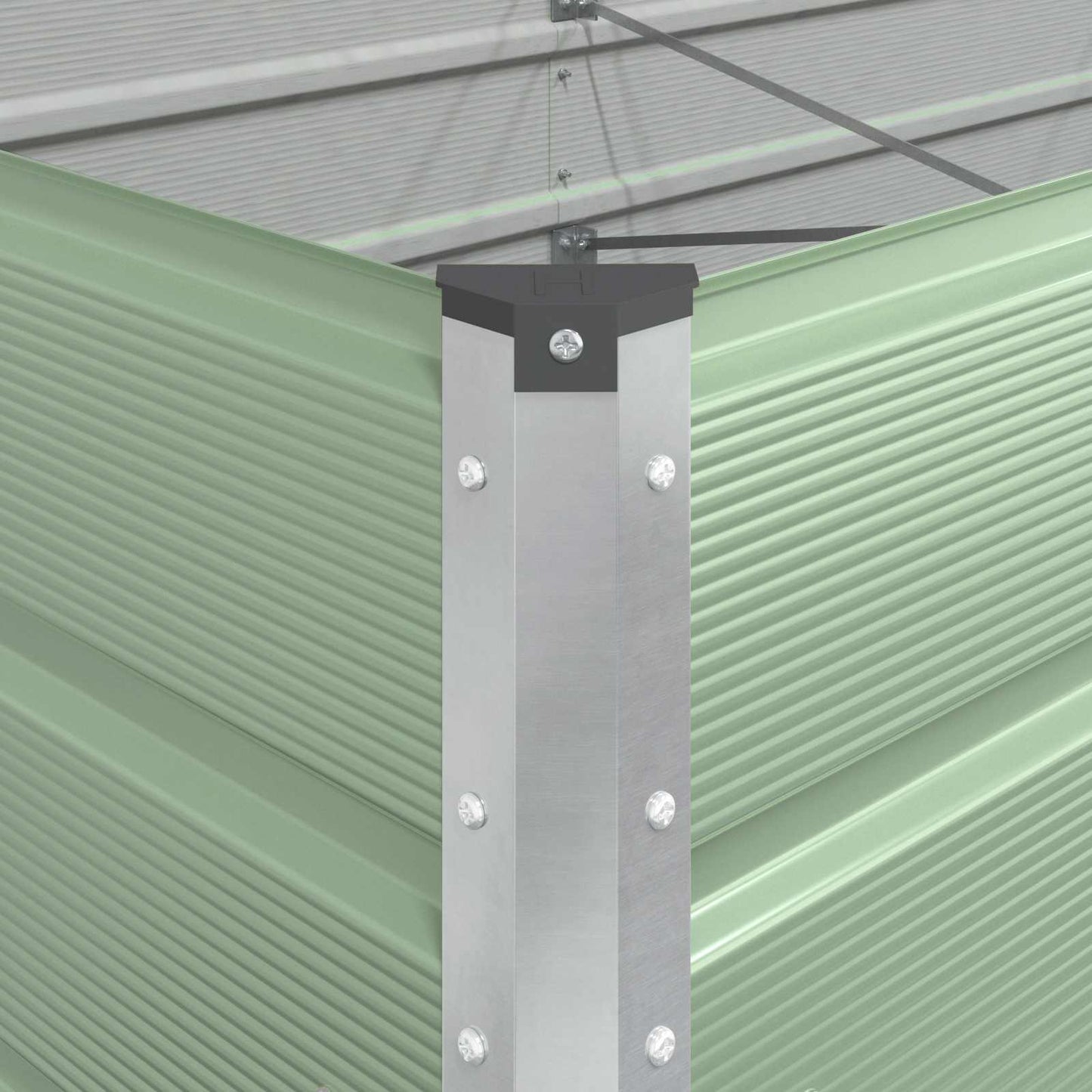 Planter Pastel Green 195 x 100 x 75 cm Galvanised Steel