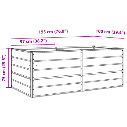 Planter Pastel Green 195 x 100 x 75 cm Galvanised Steel